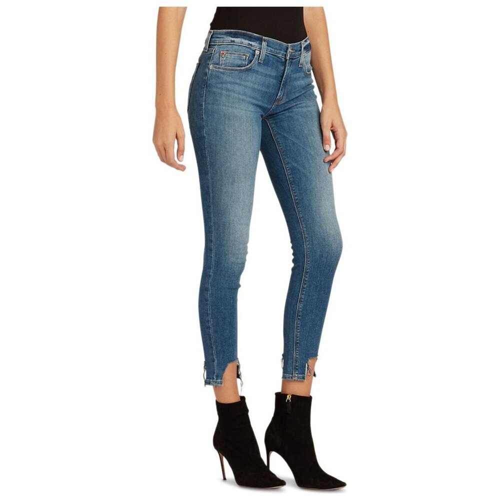 HUDSON Womens Blue Destroyed Hem Cropped Jeans Juniors Size 29